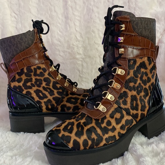 Khloe printed haircalf combat boot by Michael Kors - Picture 3 of 5